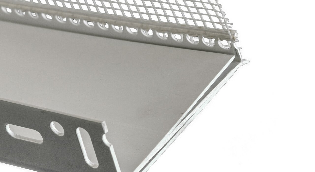 external render profile with integrated mesh used for drip detailing in façade systems, offered by EWI Store – a company specialising in external wall insulation and render solutions