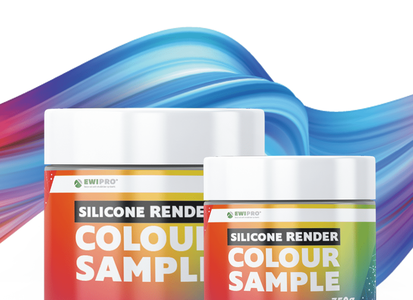 EWI Pro silicone render colour sample tubs in two sizes, ideal for testing render shades before full application and perfect for small-scale projects or creative upcycling like art, crafts, or sealing touch-ups.
