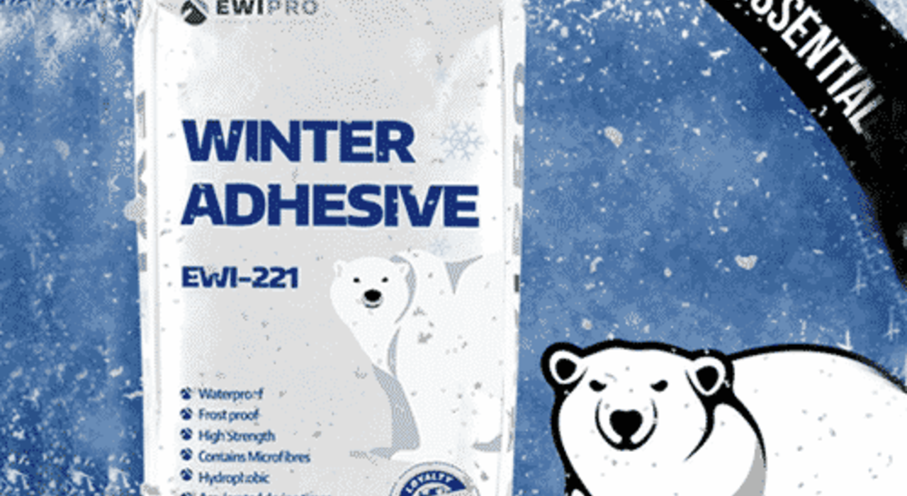 EWI Pro Winter Adhesive EWI-221 – a frost-proof, waterproof, high-strength adhesive ideal for cold-weather external wall insulation, available at EWI Store.