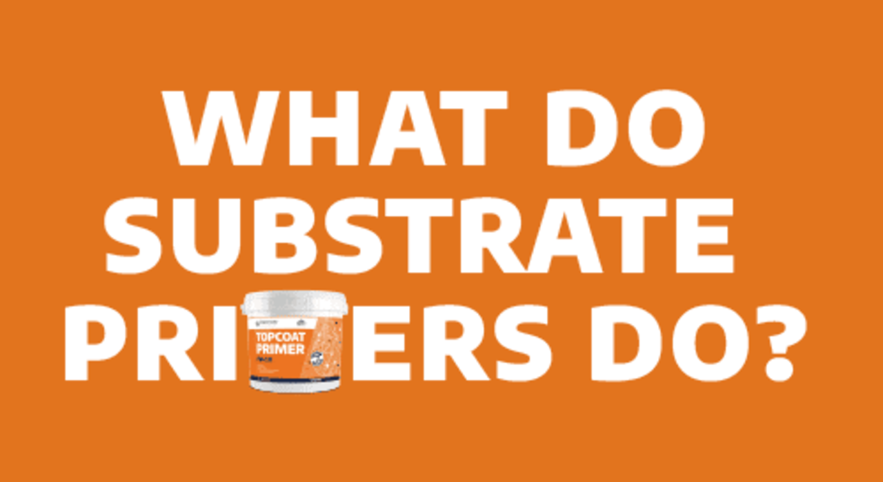 Promotional graphic from EWI Store asking “What do substrate primers do?” with an image of Topcoat Primer. Substrate primers prepare surfaces for render by improving adhesion, reducing absorbency, and ensuring an even finish—crucial in external wall insulation systems.