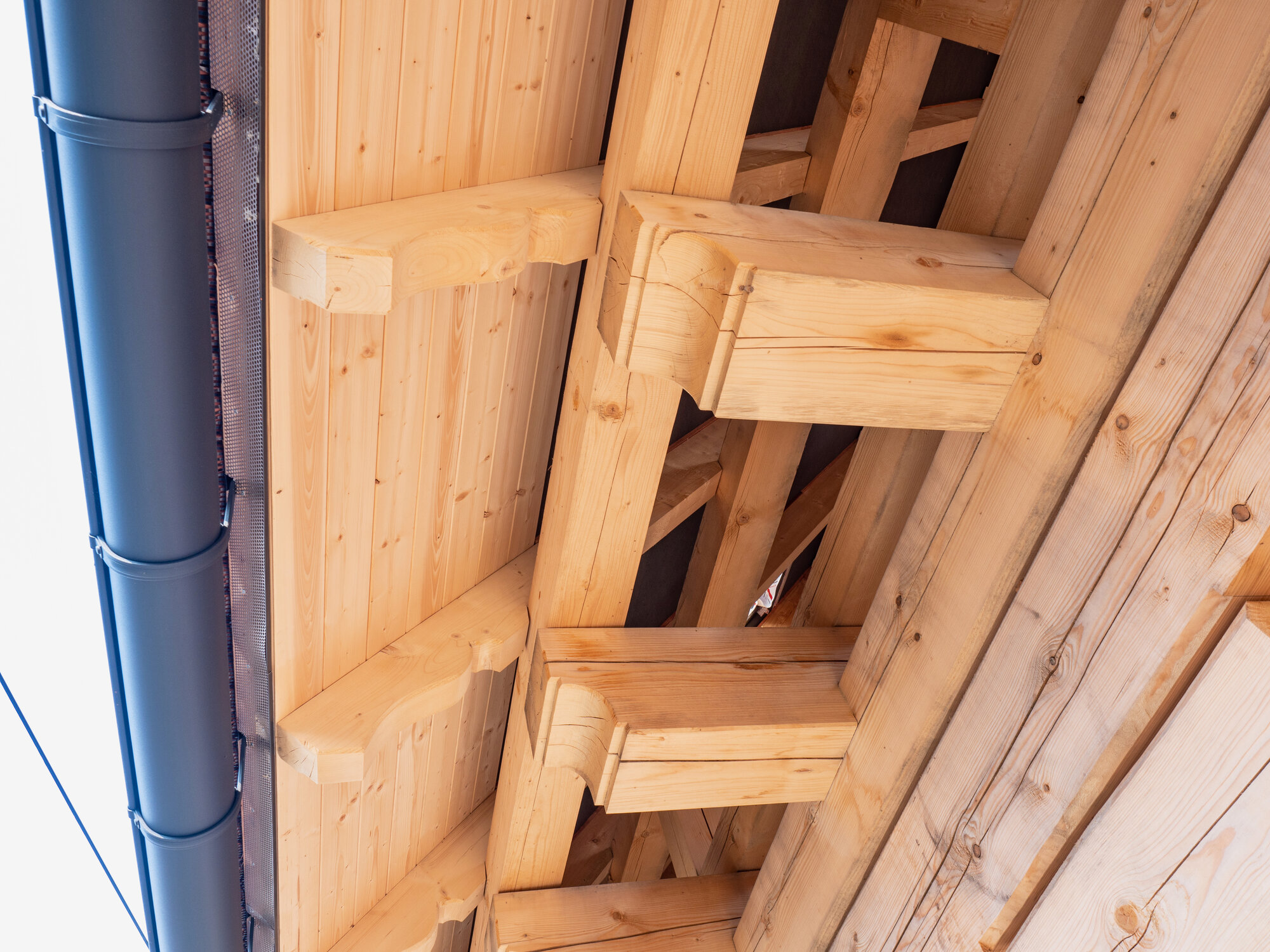 Rafters that overhang the envelope