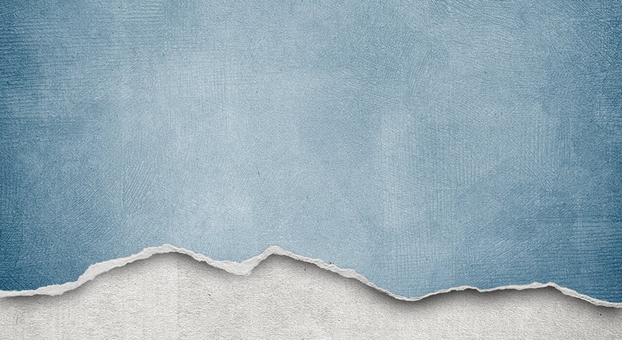 A creative background image showing a torn paper effect revealing a blue textured surface over a white one beneath. While not construction-specific, this type of visual is often used in design or advertising to illustrate transformation, improvement, or renovation—relevant to before-and-after visuals in EWI campaigns.