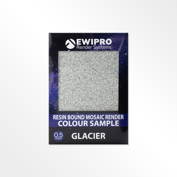 EWI Pro Resin Bound Mosaic Render Colour Sample Sleeve Glacier Glacier