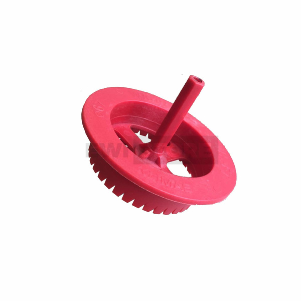 Red hole saw for insulation fixing cap recesses. This precision tool, available at EWI Store, is designed to create accurate recesses for insulation anchors, ensuring smooth surfaces and optimal finish in EWI applications.