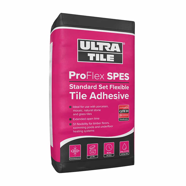 Ultra Tile Fix ProFlex SPES Tile Adhesive (Standard Set) 20kg - Grey Grey
