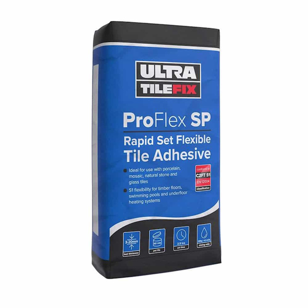 Ultra Tile Fix ProFlex SP Tile Adhesive (Rapid Set) 20kg - White White