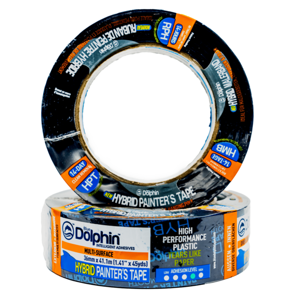 Blue Dolphin Blue Dolphin - Hybrid Painters Tape - 36mm x 41.1m Single Tape