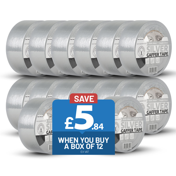 Regal & Barnes Silver Gaffer Duct Tape - Box of 12 Box of 12 tapes