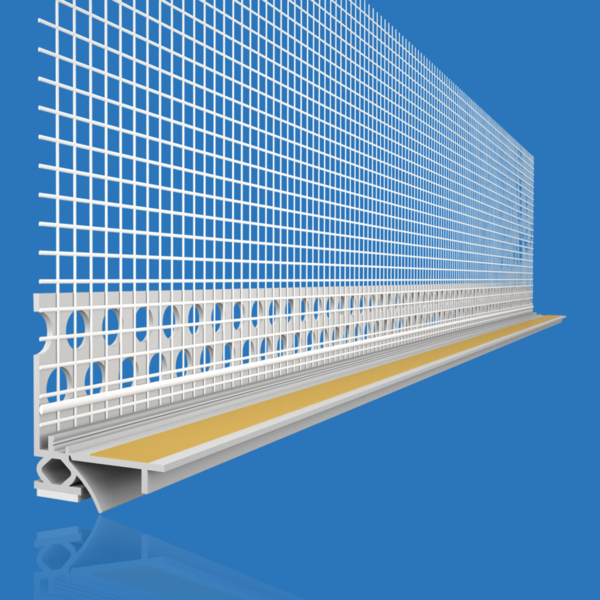 Likov Window Reveal Bead with Protective Lip & Mesh – Light Grey (6mm) – 2.6m Single Bead