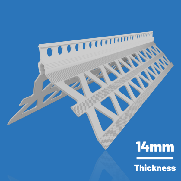 Likov Light Grey Corner Bead - No Mesh - 14mm 14mm Single Bead