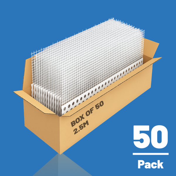 Likov uPVC Render Corner Bead - No Nose (2.5m)  Pack of 50 Beads