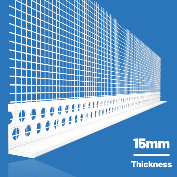 Likov uPVC Stop Bead with Mesh (2.5m) 15mm Single Bead