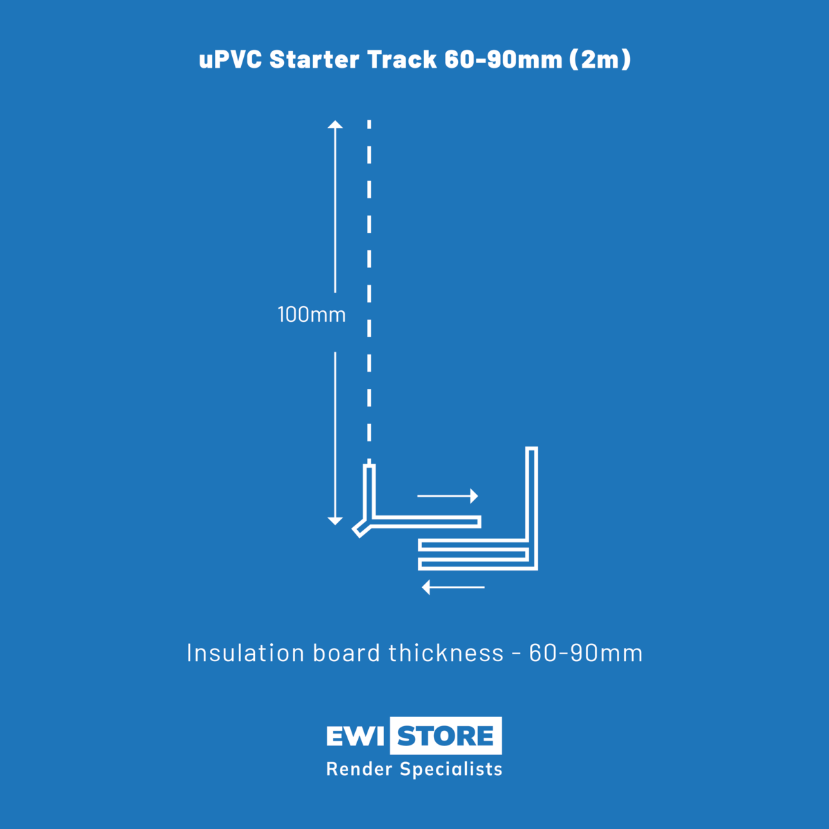 Adjustable uPVC Starter Track – 2m (Various Sizes) | EWI Store