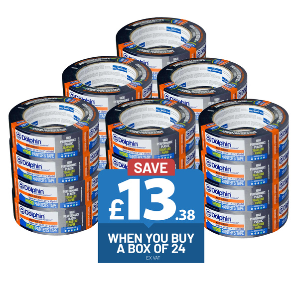Blue Dolphin Blue Dolphin - Hybrid Painters Tape - 36mm x 41.1m Box of 24 tapes Box of 24 tapes