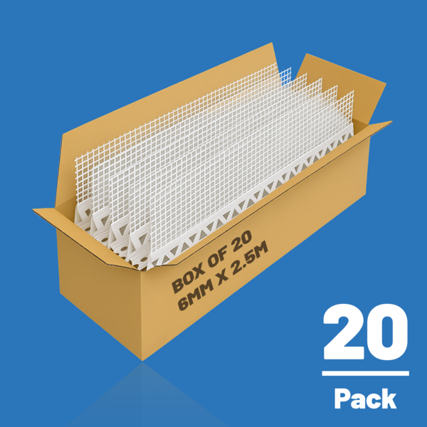 Likov uPVC Render Corner Bead with Mesh and Nose (2.5m) 6mm Pack of 20 Beads