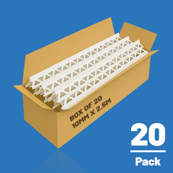 Likov White Corner Bead - No Mesh - 10mm - Pack of 20 10mm Pack of 20 Beads