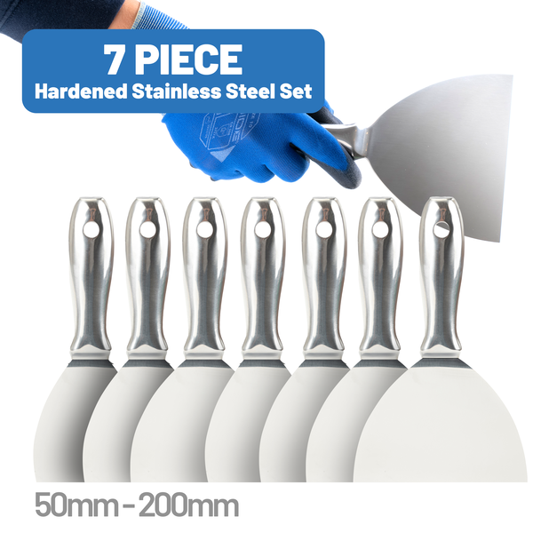 7 Piece Hardended Stainless Steel Putty Knife Set