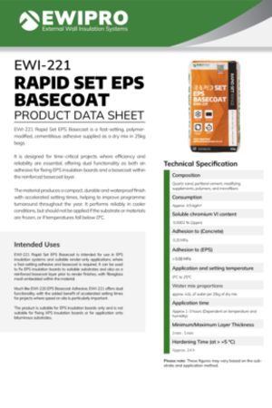 EWI-221 Rapid Set EPS Basecoat - Product Data Sheet.pdf