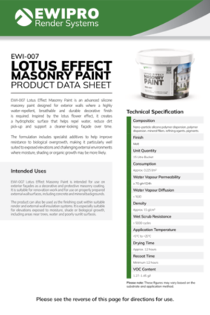 EWI-007 Lotus Effect Masonry Paint - Product Data Sheet.pdf