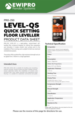 PRO-250 LEVEL-QS Quick Setting Floor Leveller- Product Data Sheet.pdf