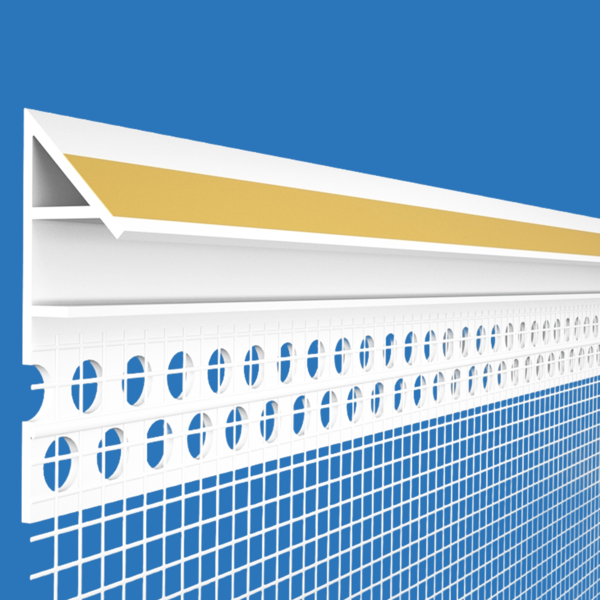 Likov uPVC Parapet Render Stop Bead with Mesh and Adhesive Tape (2.5m)