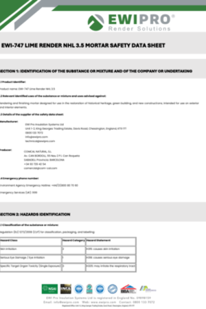 EWI-747 Lime Render NHL 3.5 Safety Data Sheet 1.pdf
