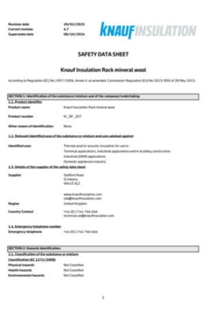 Rock Mineral Wool - Safety Data Sheet.pdf