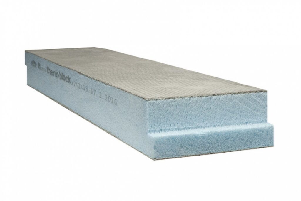 Load bearing thermoblock that eliminates cold bridge at wall/floor junction